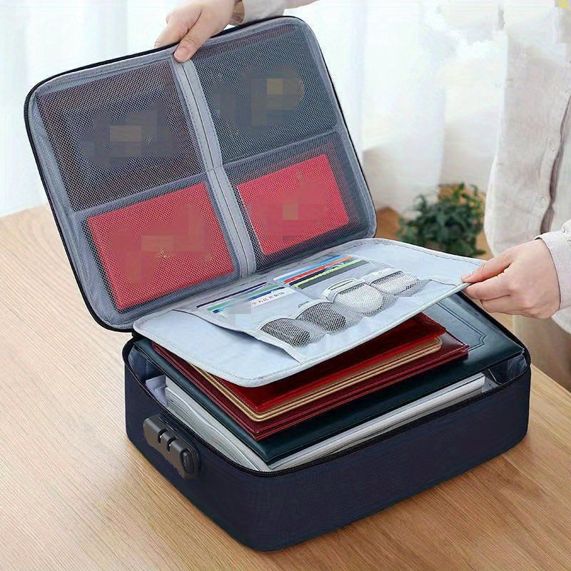 Polyester Document Organizer Bag with Large Capacity for Passports and Business Cards