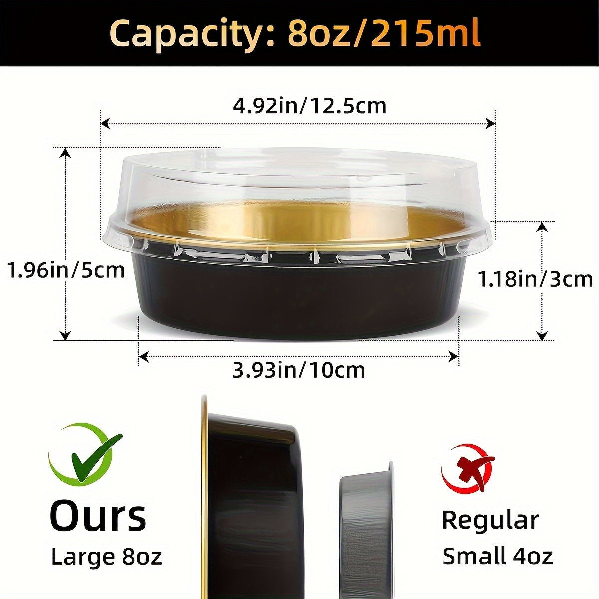 Set of 20 Disposable Aluminum Mini Pie Tins with Lids 8oz 10.16cm for Baking and Desserts