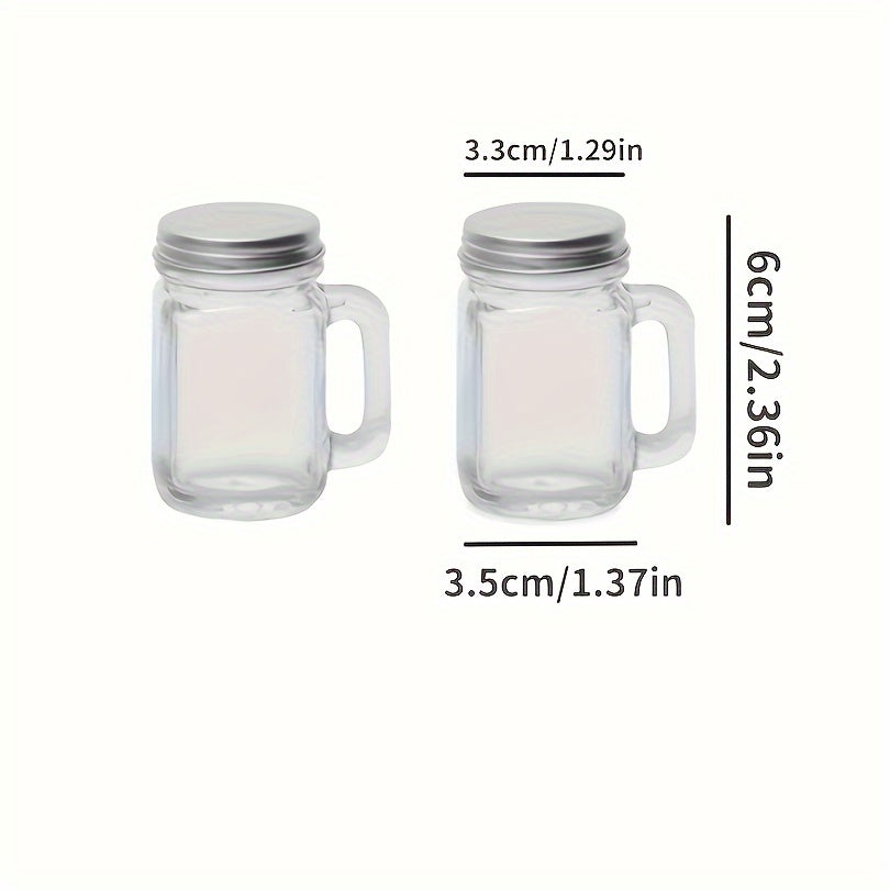 Mini Mason Jar Shot Glass with Lid Leakproof Glass for Beverages and Parties