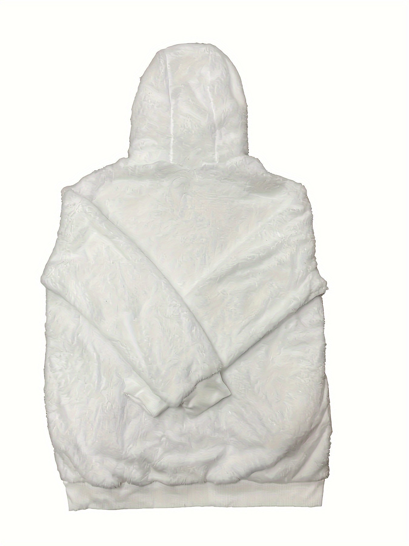 Women's Plus Size Fuzzy Hooded Coat with Pockets for Fall Winter Polyester Elegant