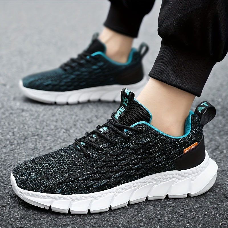 Men's Breathable Lace-Up Running Sneakers with Shock Absorbing Technology