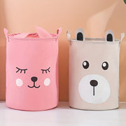 Qahramonli naqshli linen saqlash qutisi, quloqlari bilan, kiyimlar, o'yinchoqlar va kirlarni saqlash uchun