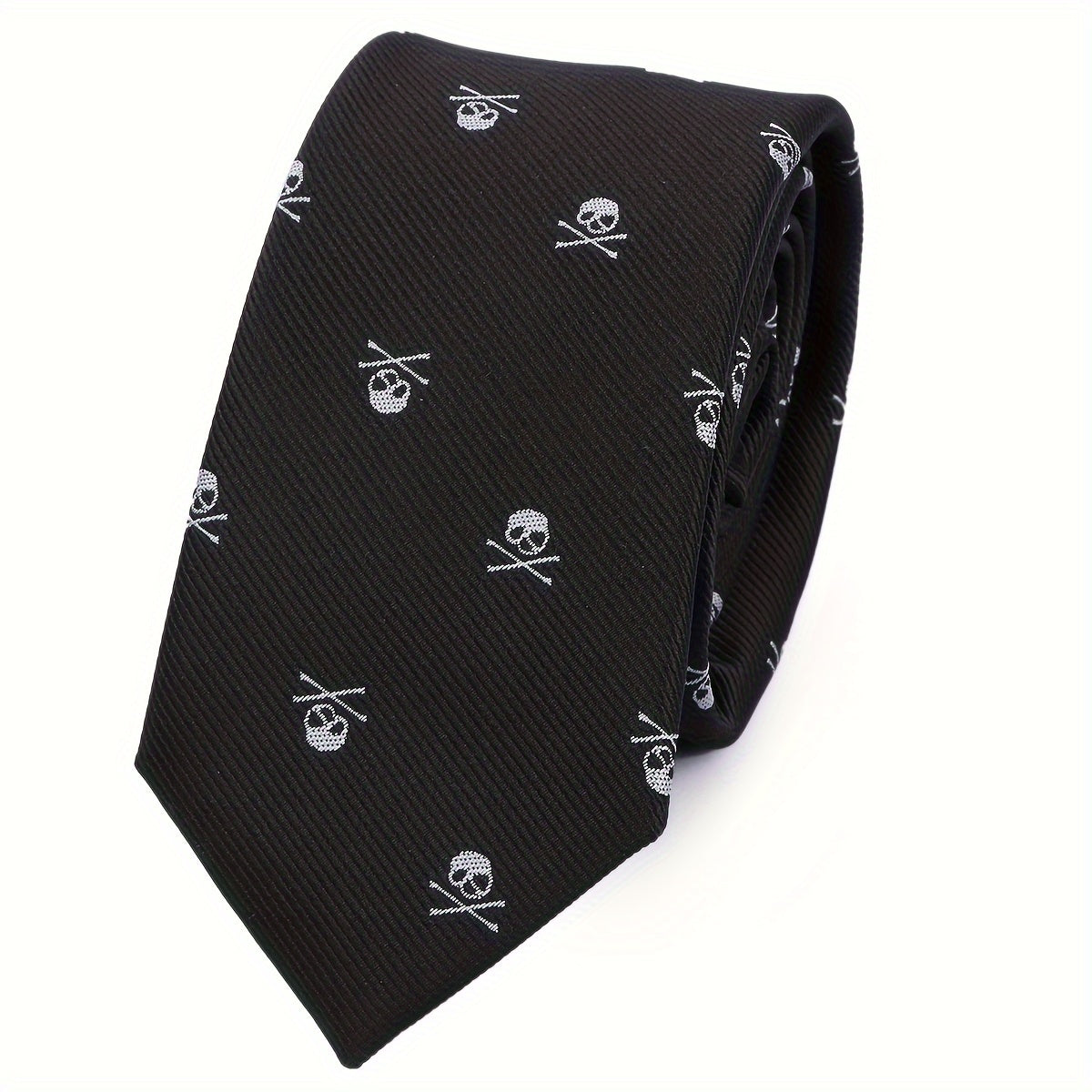 Polyester Printed Fashion Necktie with Classic Skull Design for Men, Perfect for Gift Giving