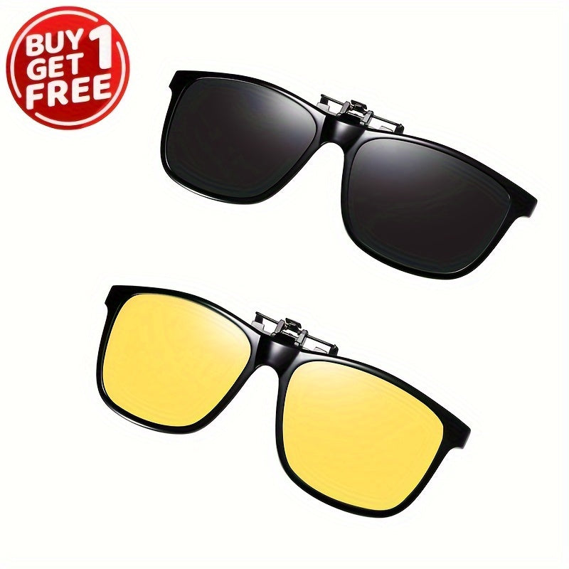 Polarized Clip-On TR90 Flip Up Glasses for Men and Women BOGO Free