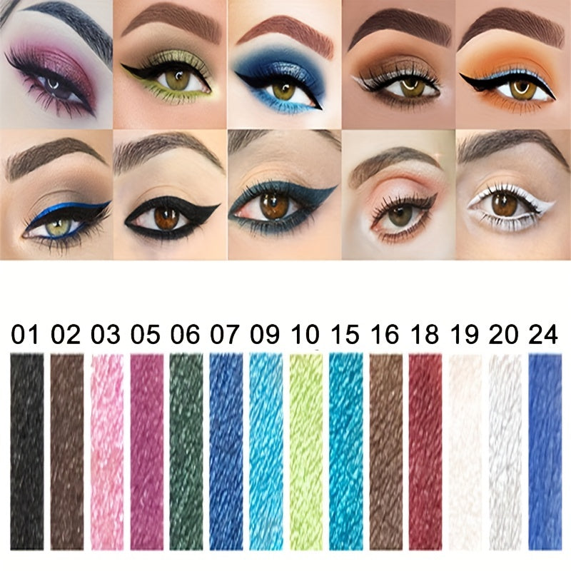 Lápiz de delineador de ojos mate con purpurina en 14 colores para mujer, a prueba de agua y sin manchas