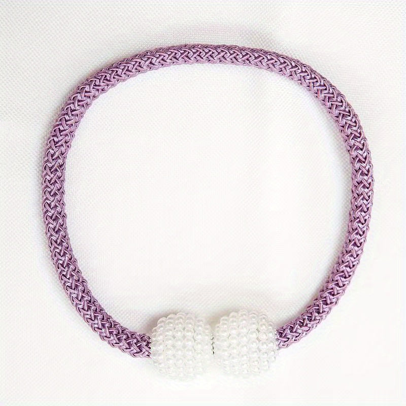 Cortinas magnéticas con perlas falsas para decorar dormitorios y salas de estar