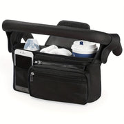 Stroller Organizer with Insulated Cup Holders Phone Pouch and Shoulder Strap
