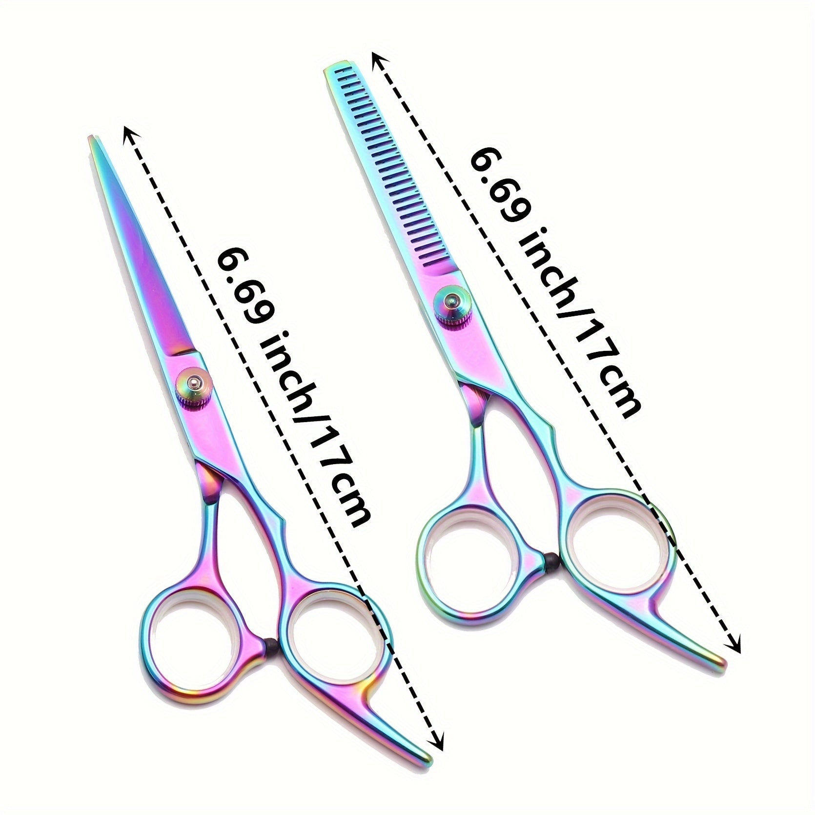Unisex Hair Cutting Scissors and Thinning Shears Set for Barbershops and Salons with Combs and Razor