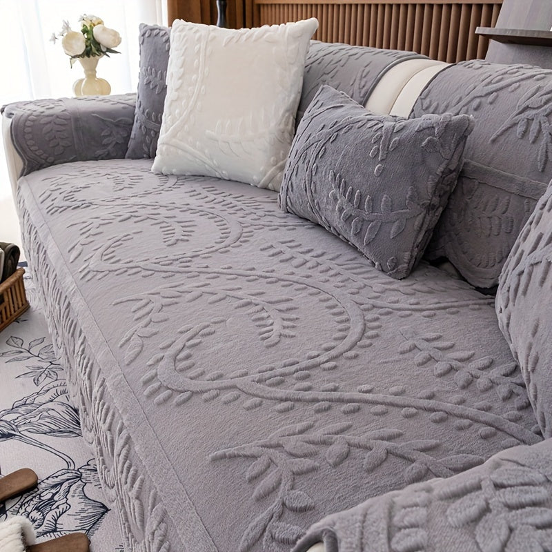 Пуховое покрытие для дивана с леопардовым принтом, сделанное из толстого искусственного меха, подходит для домашних животных, не скользит, подходит для различных размеров диванов. Идеально для декора гостиной, спальни или офиса.