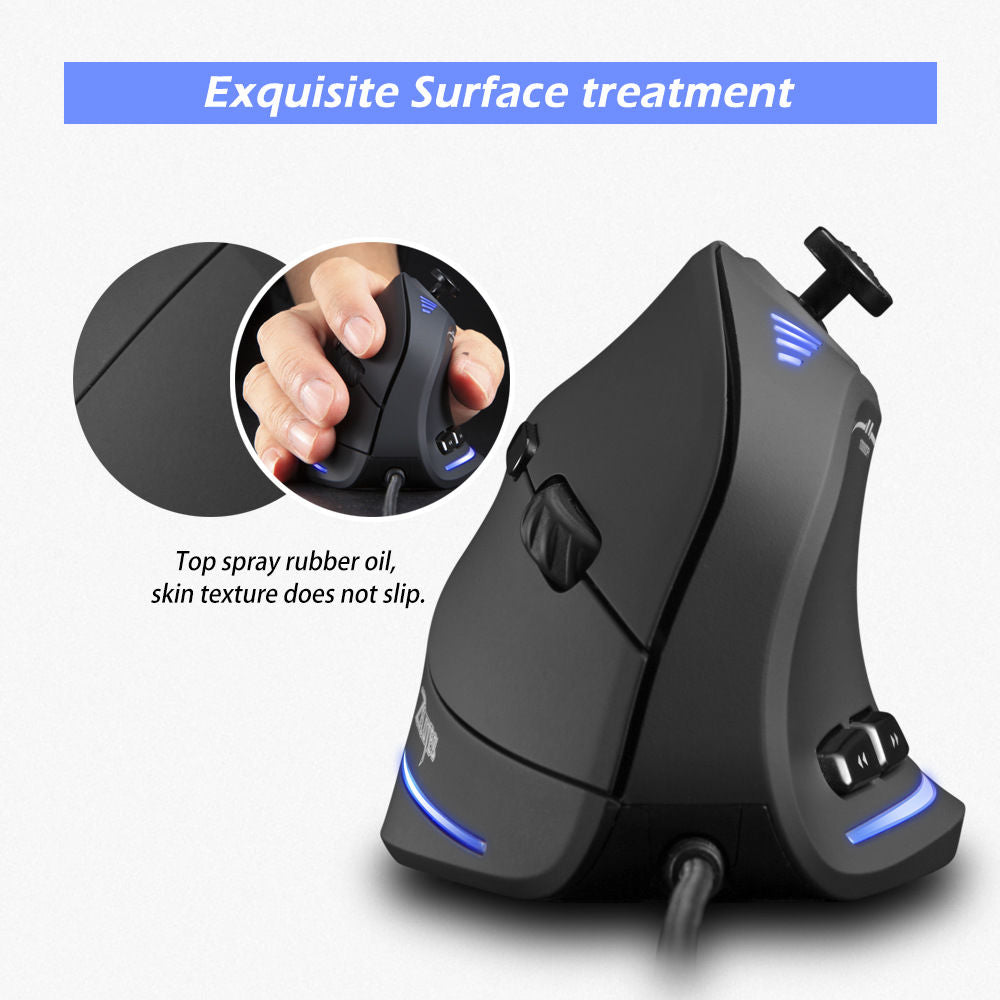 Ratón de juego con cable forma hexagonal soporte ajustable de pared óptico con 11 teclas programables