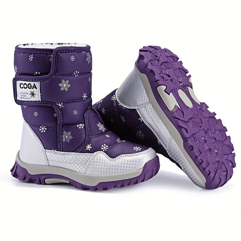High-Top Snow Boots for Boys Girls Toddler Winter Snowflake Design Casual Outdoor