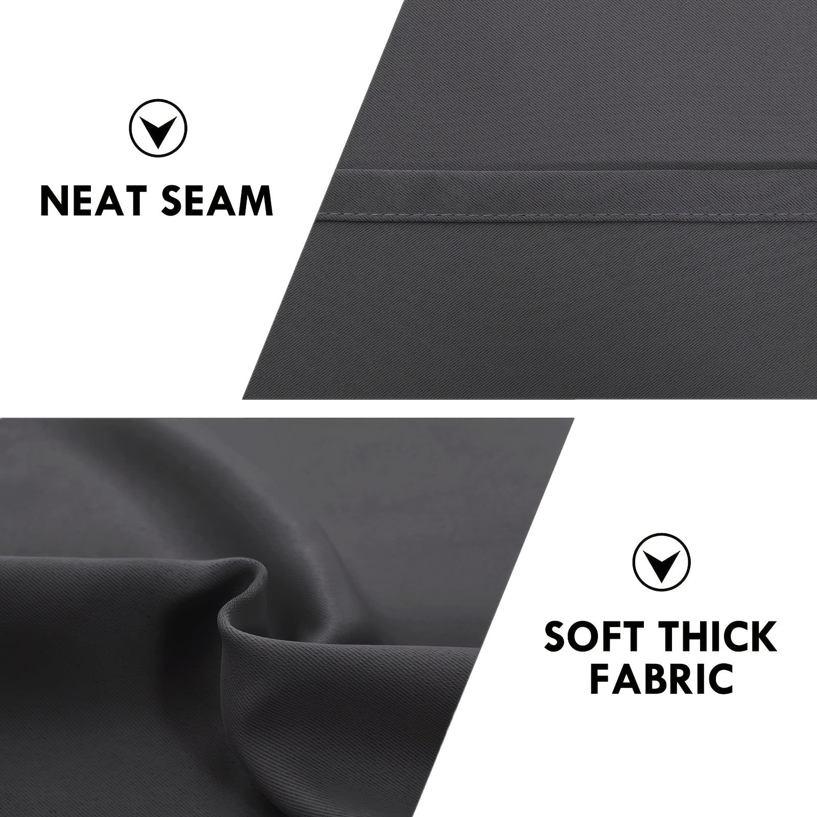 Blackout Curtains with Rod Pocket for Bedroom and Living Room Darkening UV Blocker