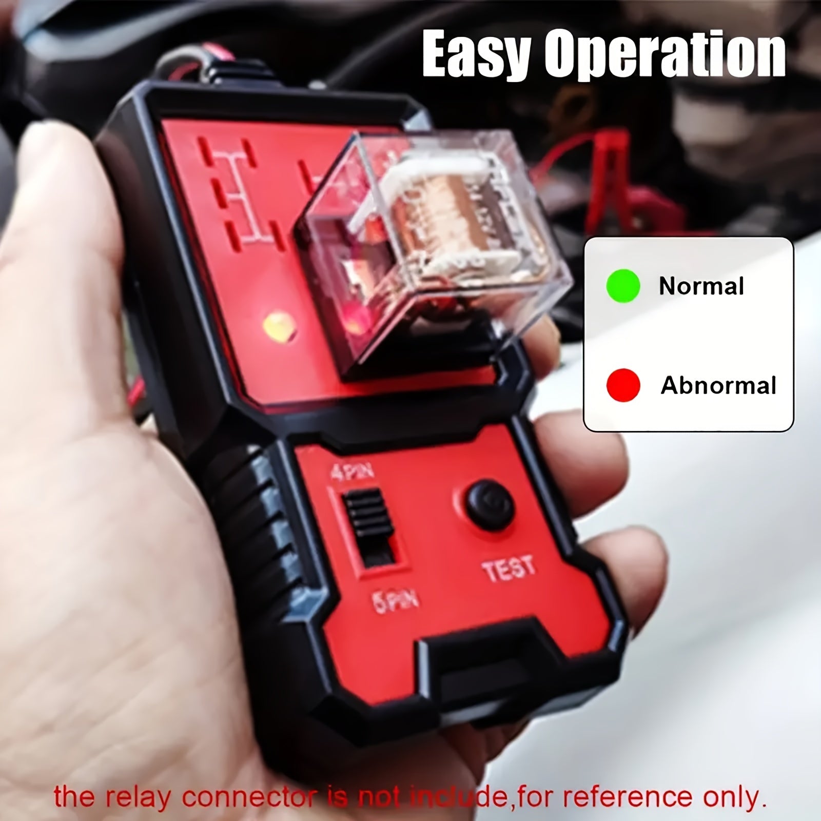 Automotive Relay Tester for 12V 4Pin and 5Pin with Battery Clips Diagnostic Tool
