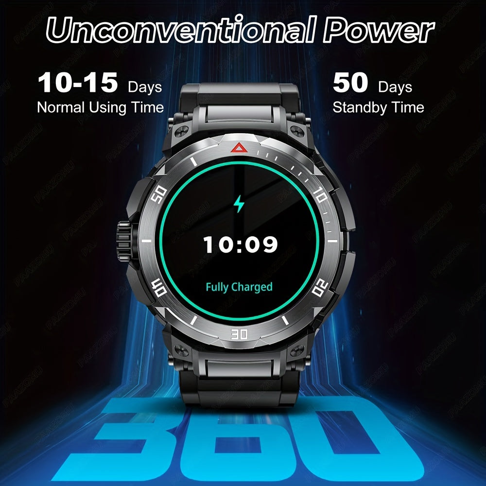 Erkaklar uchun yangi 3 in 1 aqlli soat, quloqchinlar, musiqa, fitnes kuzatuvchi, 1.46 dyuym HD ekran, qo'ng'iroq qilish/olish, dinamik, yozish, sport kuzatuvchi, iOS va Android bilan mos, uzoq kutish vaqti.