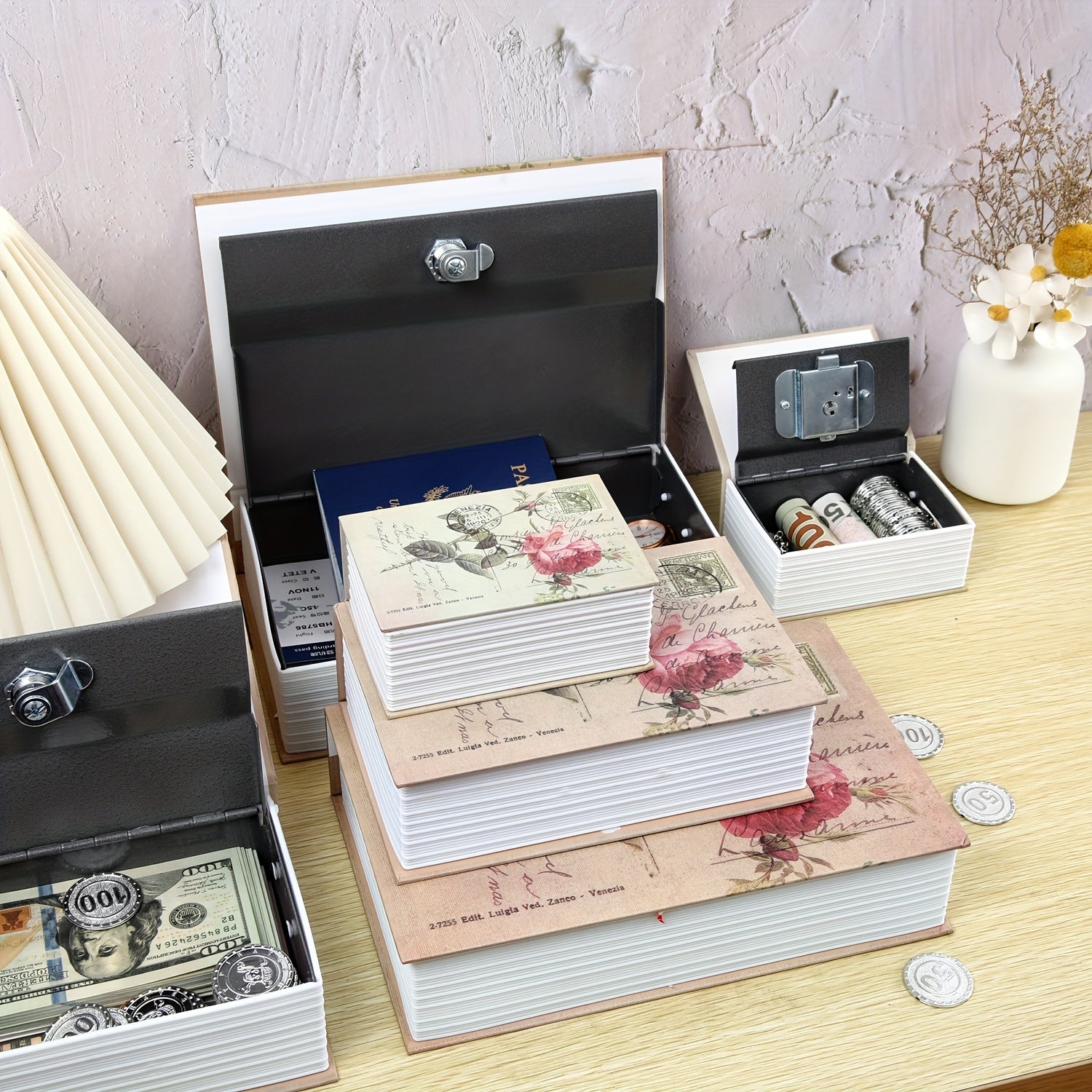 Book Money Box with Key Lock Disguised as Dictionary for Secret Storage and Savings