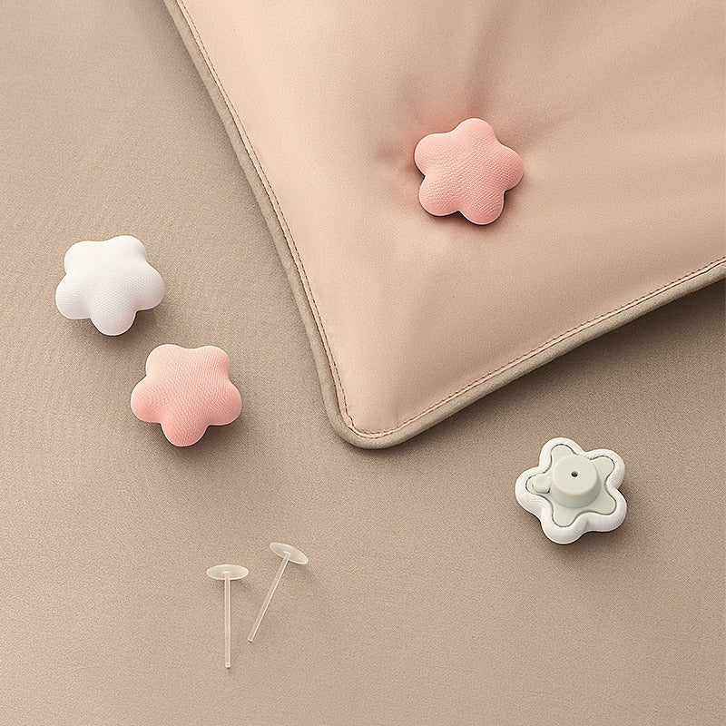 Set of 6 Pink Floral Bedding Fasteners Non-Slip Duvet Cover Sheet Holders