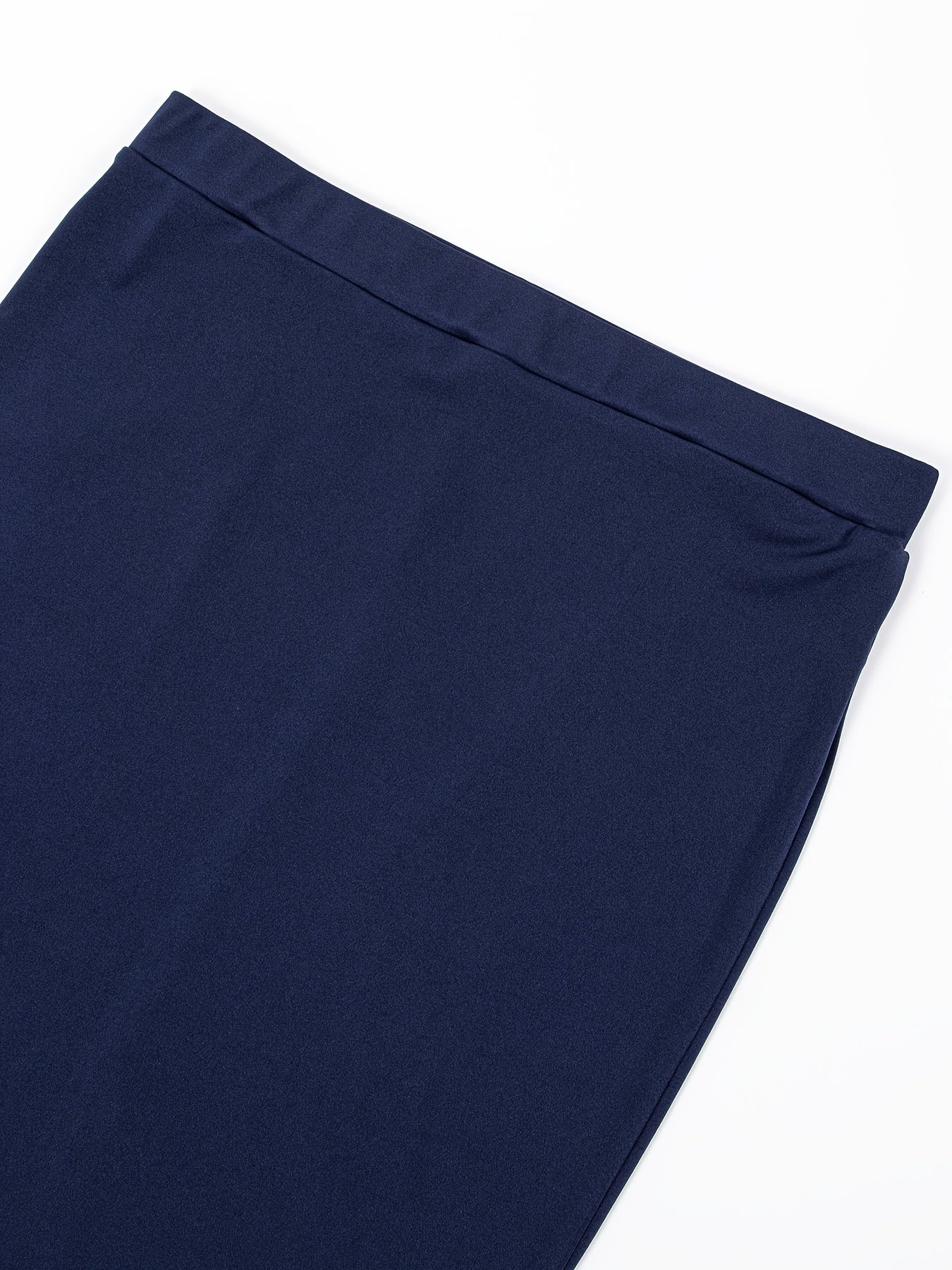 Falda ajustada de color sólido con abertura en la parte inferior para mujer talla grande