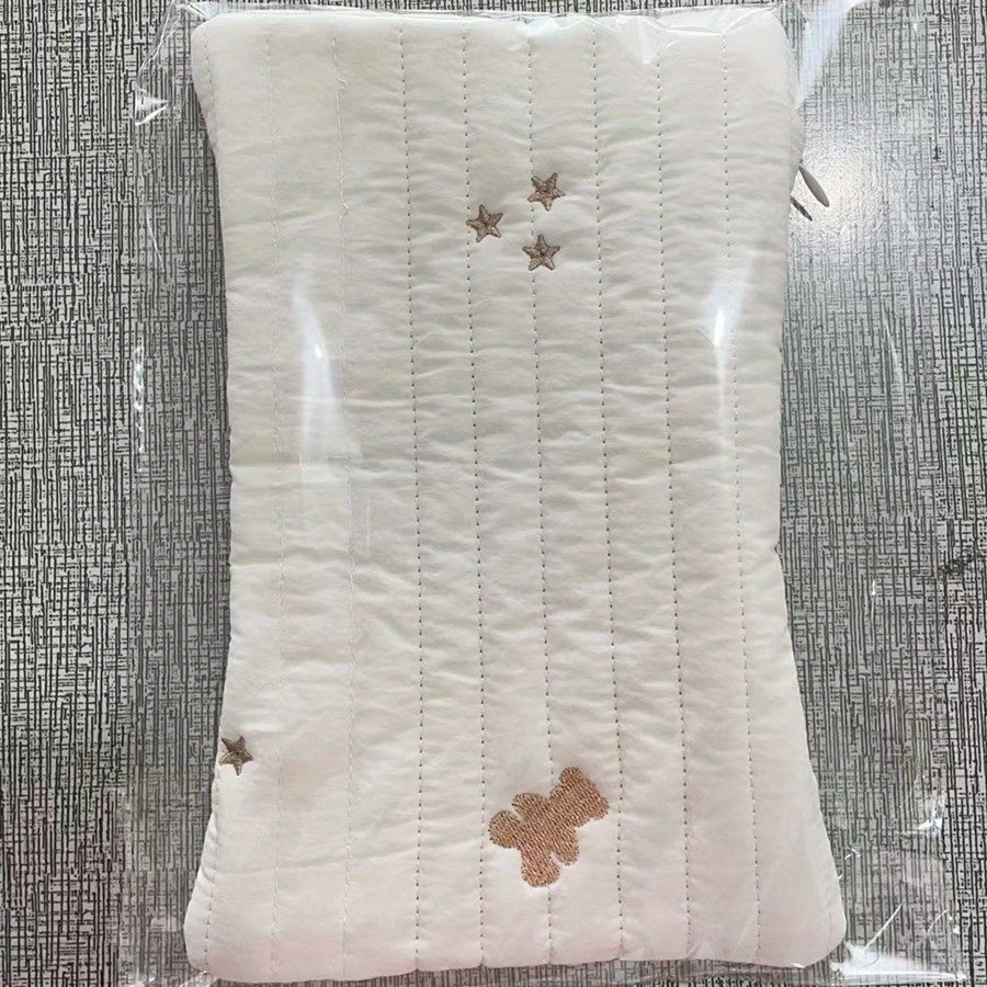 Embroidered Bear and Rabbit Wet Wipe Dispenser Travel Tissue Holder Zipper Organizer