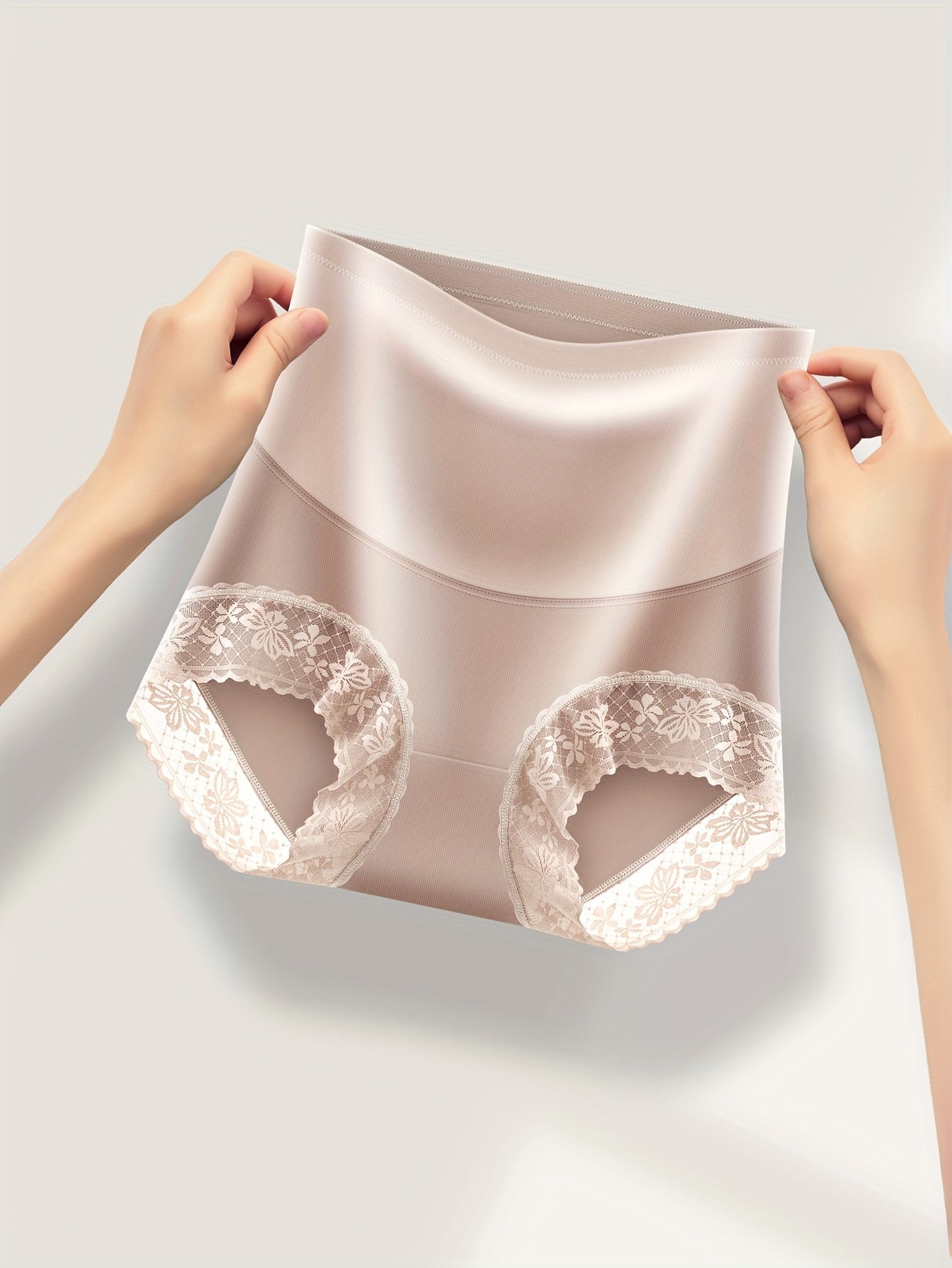 2 juft yuqori beldagi dantel trimli ichki kiyimlar, ayollar uchun qulay va nafas oladigan intim kiyimlar.