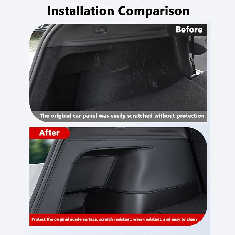 Rear Trunk Anti-Kick Pad for Model Y PU Leather Corner Protectors