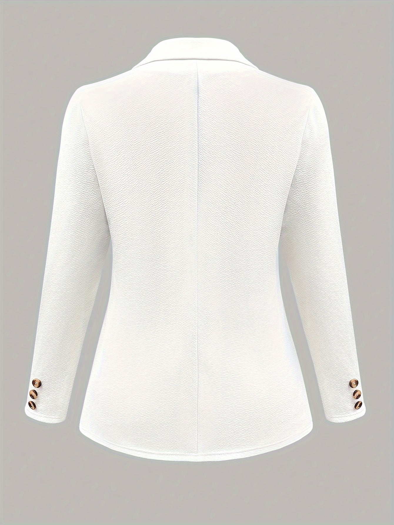 Плюс сайз однотонный пиджак для женщин с лацканом и эластичной тканью