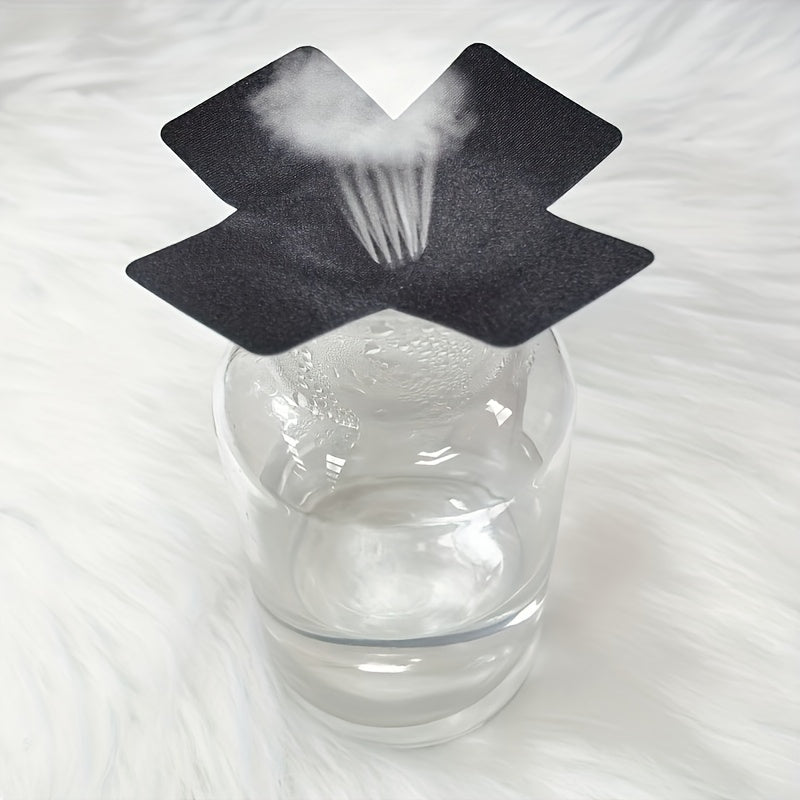 Disposable Satin Nipple Covers 5 Pairs Cross Pattern Self-Adhesive Invisible Underwear