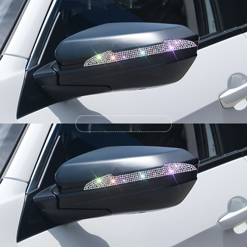 2pcs Car Door Edge Guards Rhinestone Plastic Anti-Scratch Collision Protectors