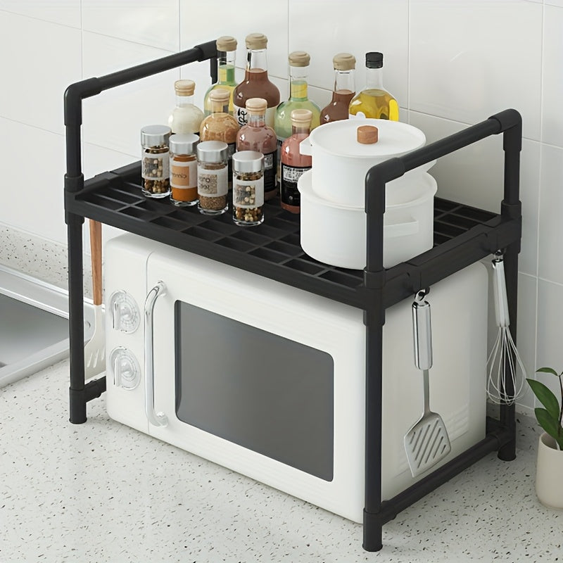 Estante de almacenamiento para cocina, estante para horno microondas, diseño abierto de doble o triple capa