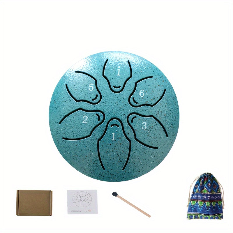 Set de tambor de lengua de acero mini con 6 notas, baquetas, libro de música y accesorios