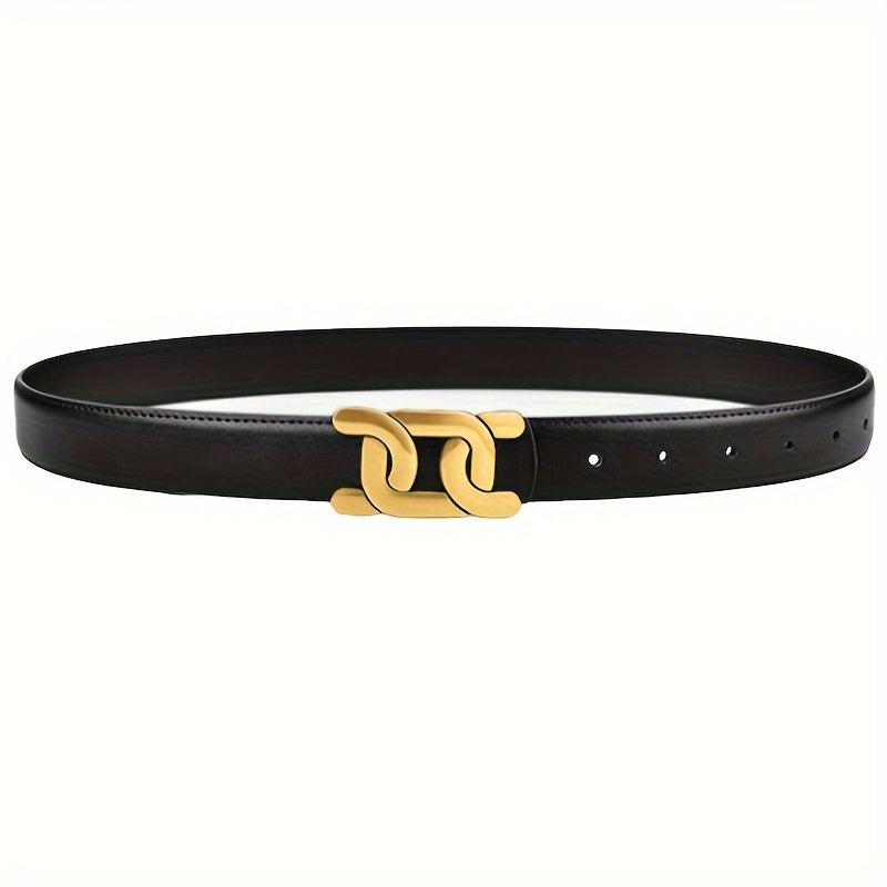 Women's Vintage Retro PU Leather Belt with Alloy Buckle for Casual Jeans