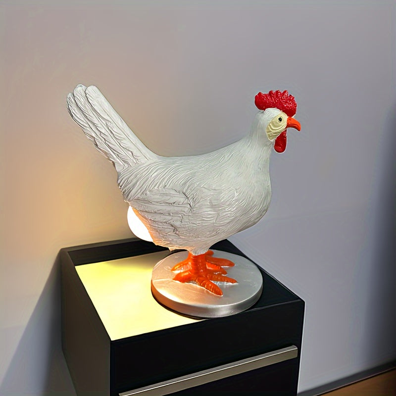 Chicken Butt Lamp Resin Desktop Ornament LED Light Cute Rooster Home Decor Gift