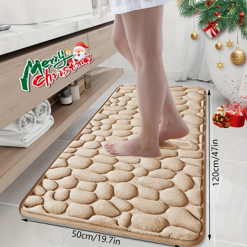"Xotira Ko'pikli Hammom Gilami To'plami, Yuqori Singdiruvchan, 25D Ko'pik Qattiqligi, Yumshoq Sirpanmaydigan Hammom Gilami Ichki Foyda Uchun, Mashinada Yuvish Mumkin, Kirish Joyi, Xona va Bayram Rojdestvo Bezaklari Uchun Mukammal - Polyesterdan Yasalgan"
