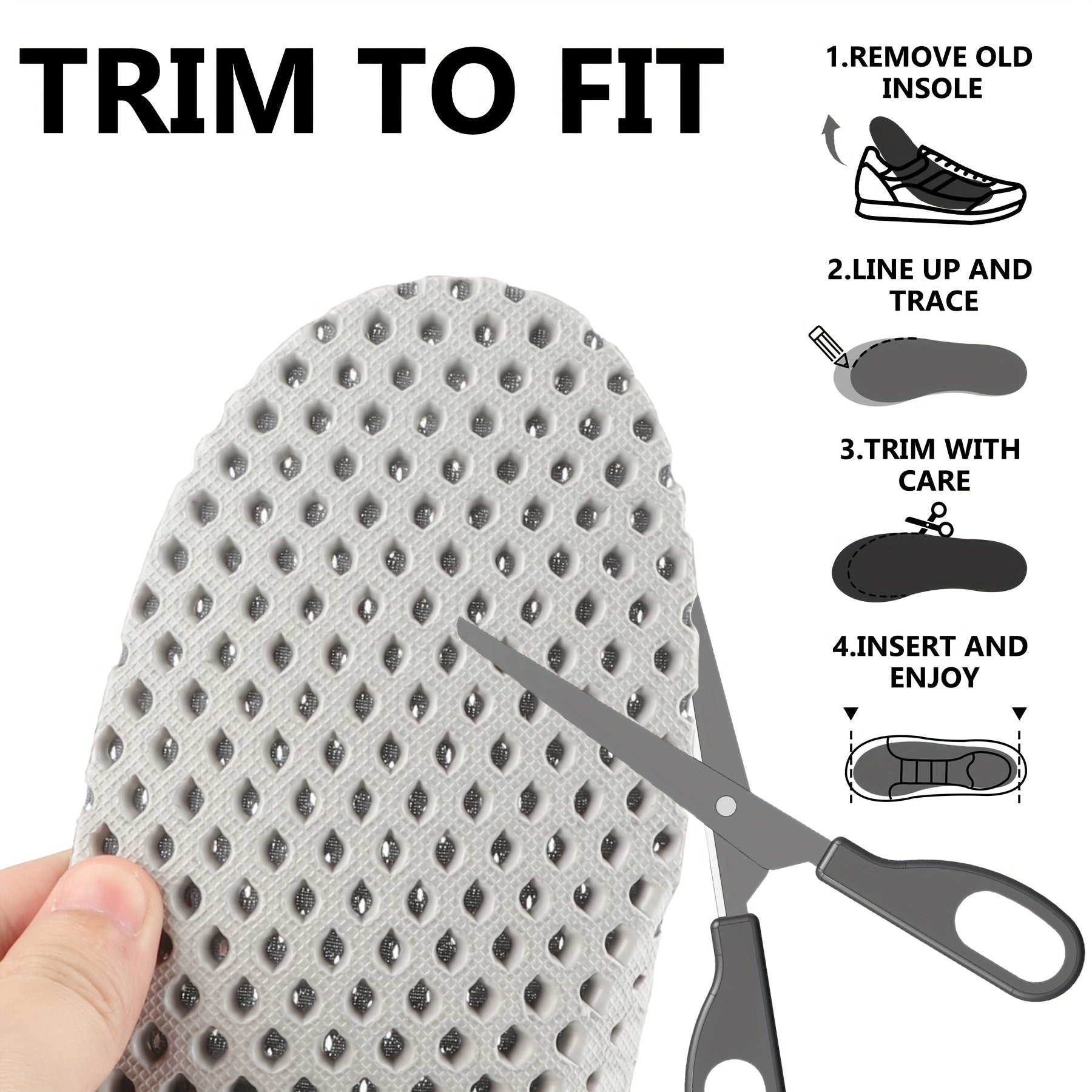 Unisex Breathable EVA Sports Insoles Arch Support Cushioning Shoe Inserts