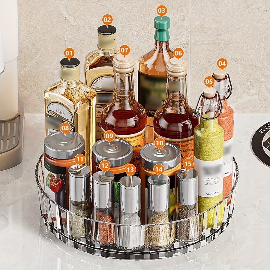 Rotating Spice Rack Organizer Desktop Storage Box Kitchen Utensil Holder