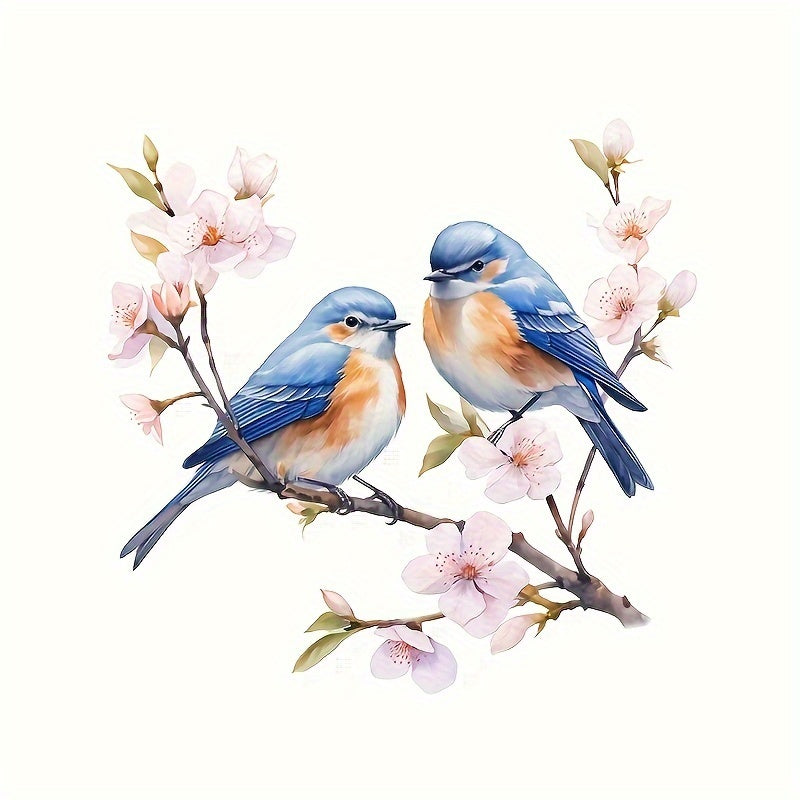 Bird and Flower Window Clings Removable Self-Adhesive Home Decor