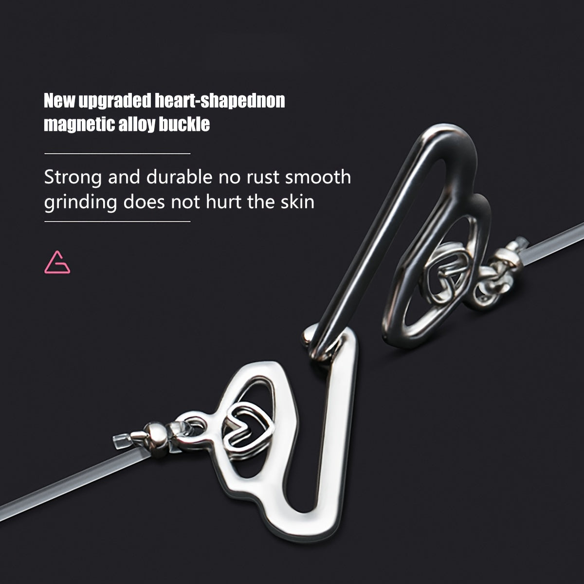 2 Pack Heart and Triangle Hook Bra Accessories with Transparent Thin Straps and Metal Hooks