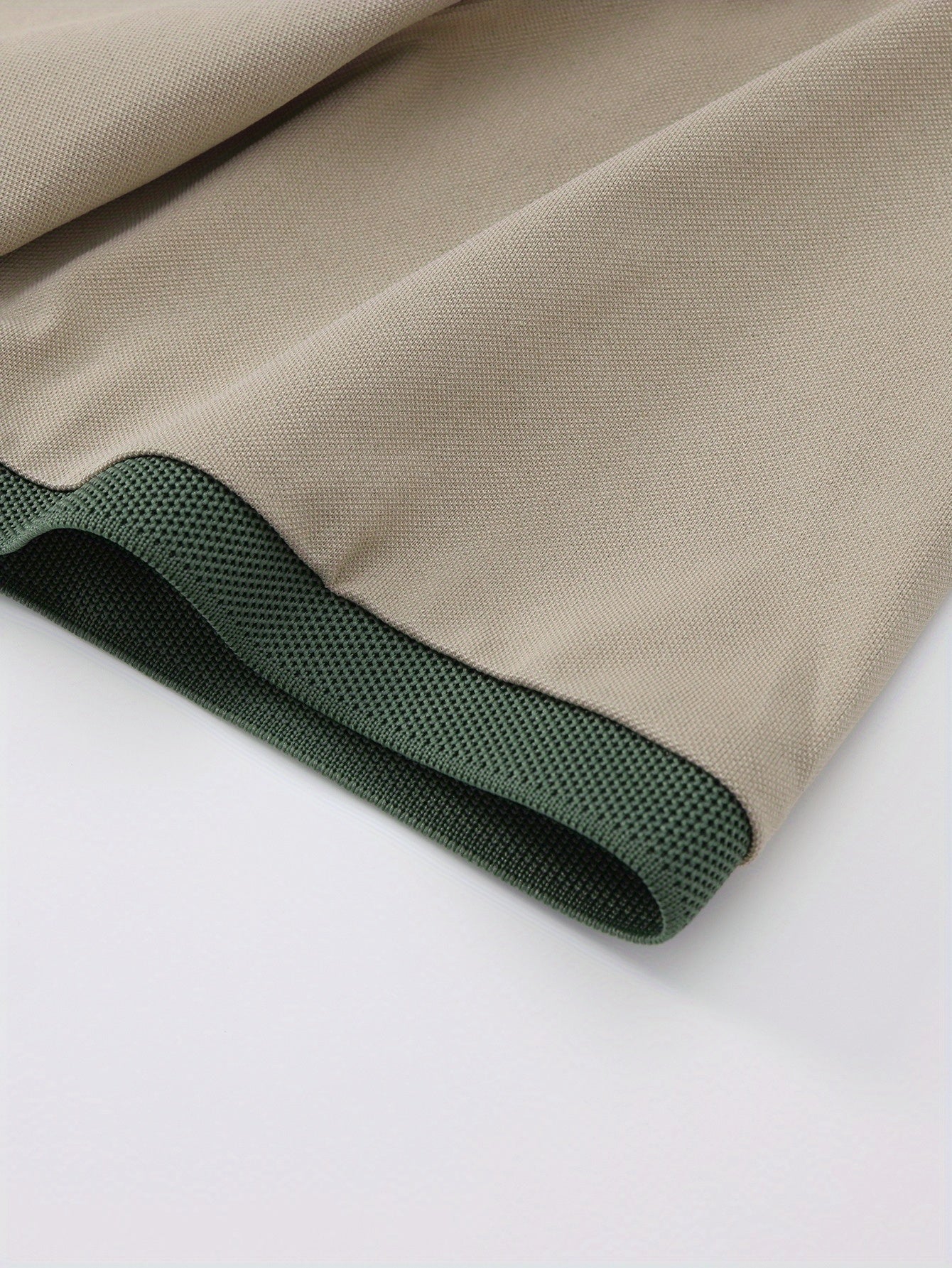 Camisa polo de punto para hombre de poliéster, verano, casual, patrón geométrico en azul marino, verde claro, caqui