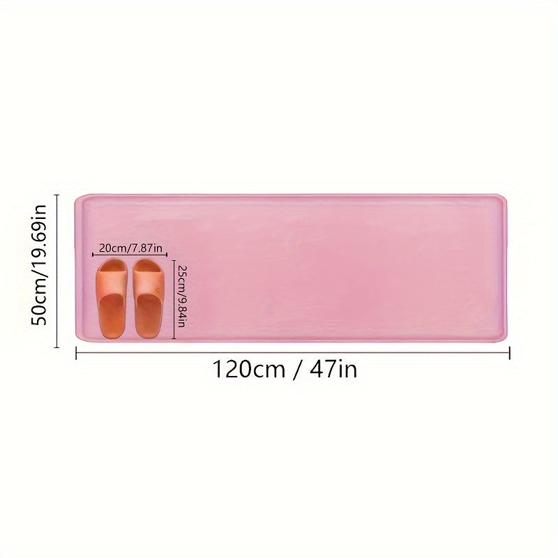 Coral Fleece Bath Mat Non-Slip Absorbent Washable Rug for Bathtub Shower