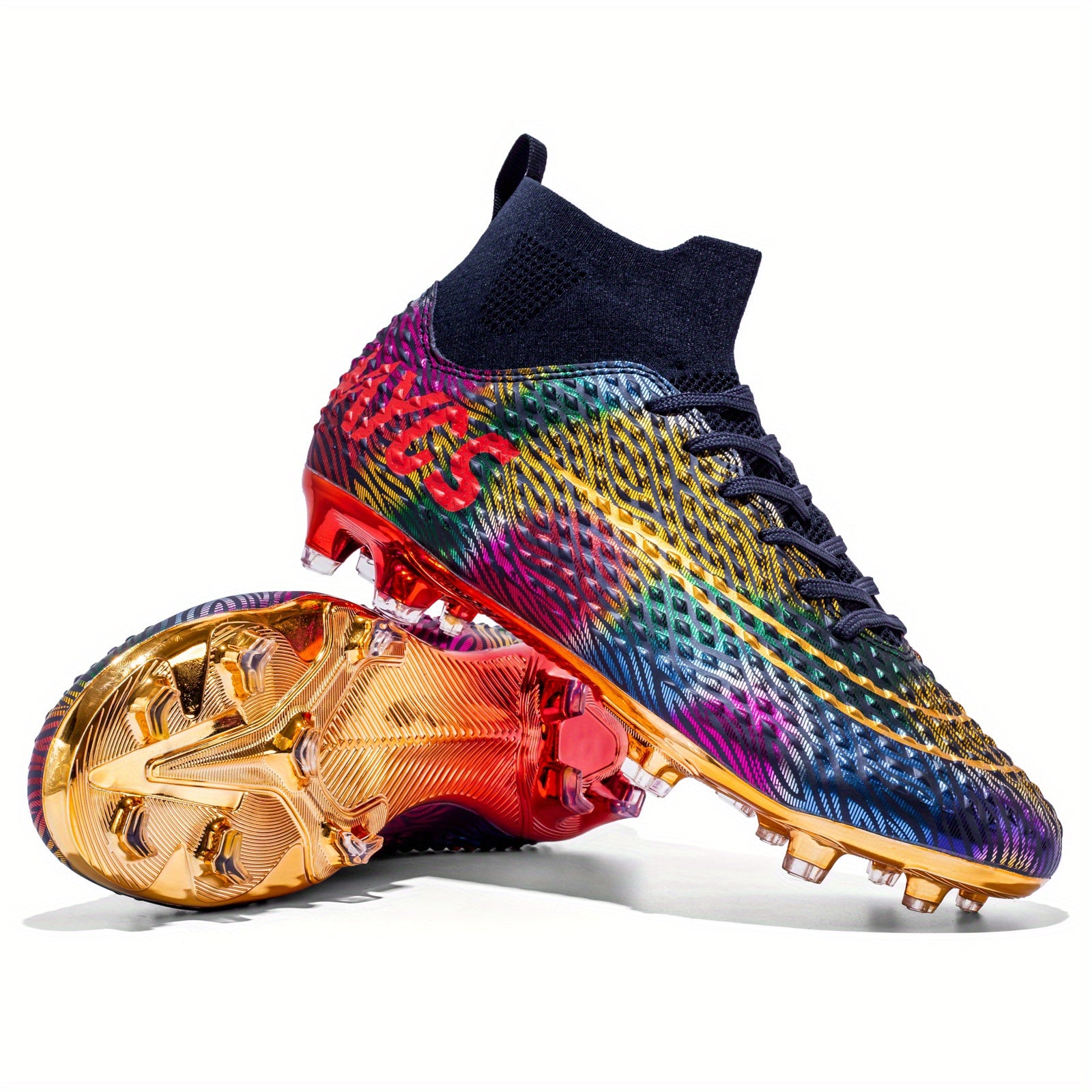 Men's High Top Football Shoes Indoor Outdoor Spikes Non Slip Sports Sneakers