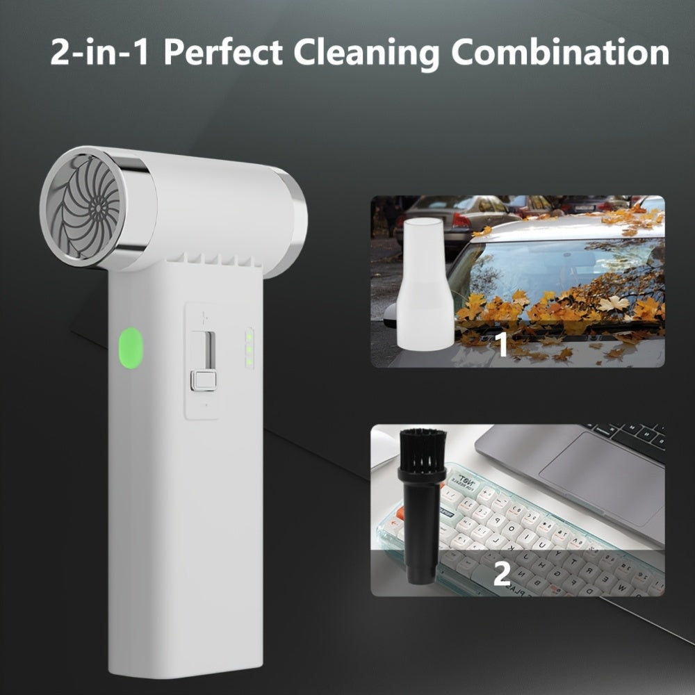 Portable High-Speed Handheld Turbo Fan USB Rechargeable 50W Blower with Variable Speed