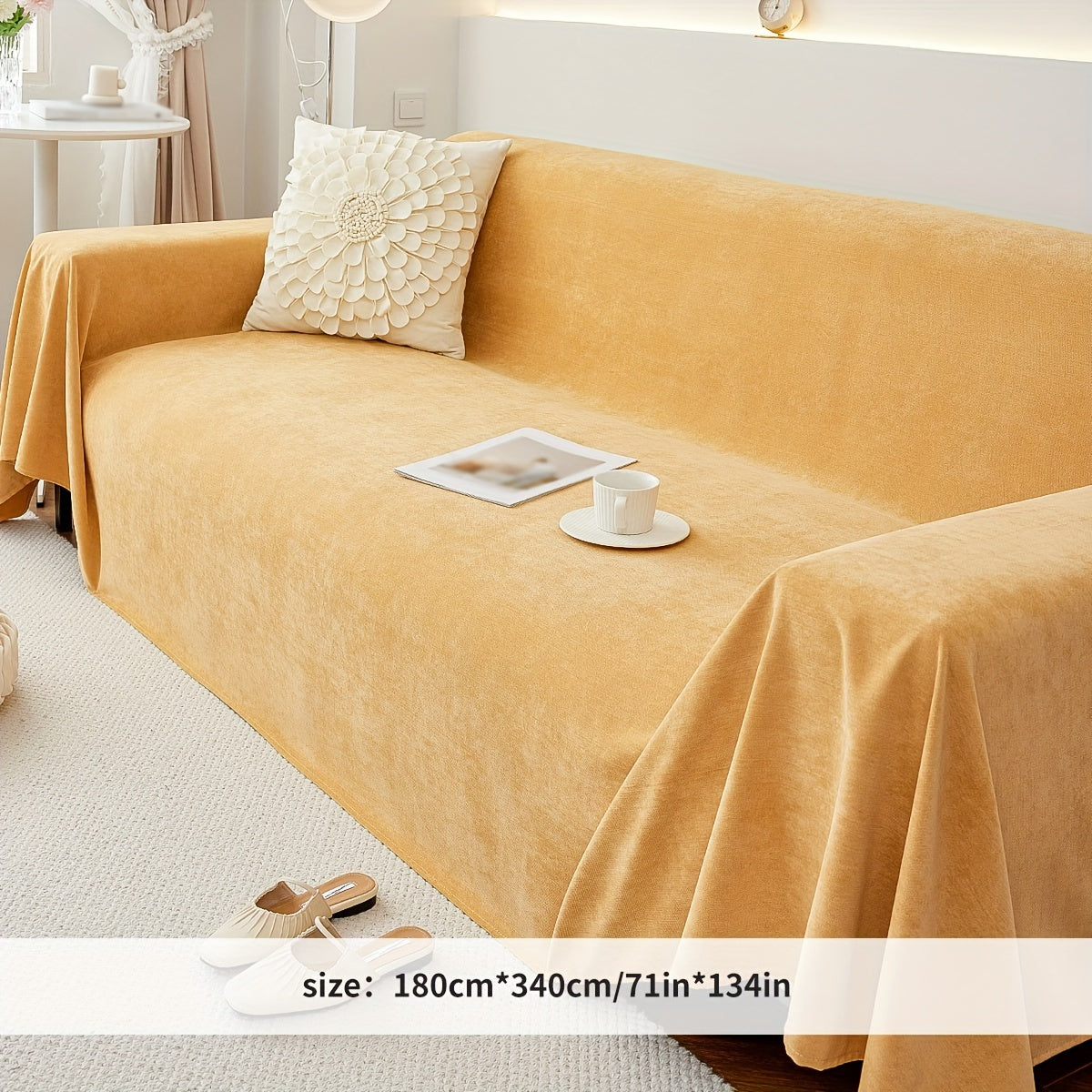 Chenille Sofa Cover All-Weather Furniture Protection for Living Room and Bedroom