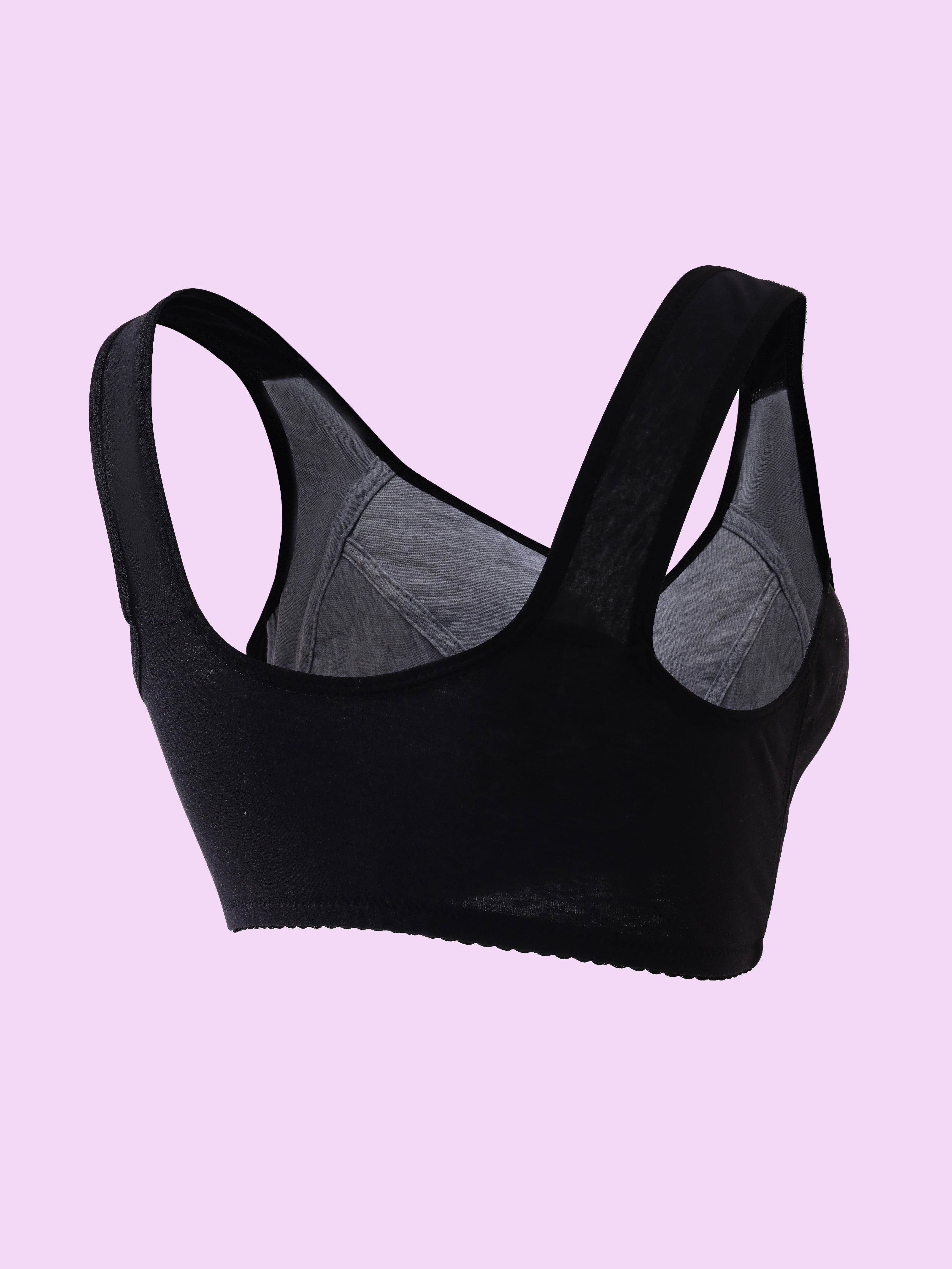 Women's Plus Size Floral Print Bras Seamless Front Closure Supportive