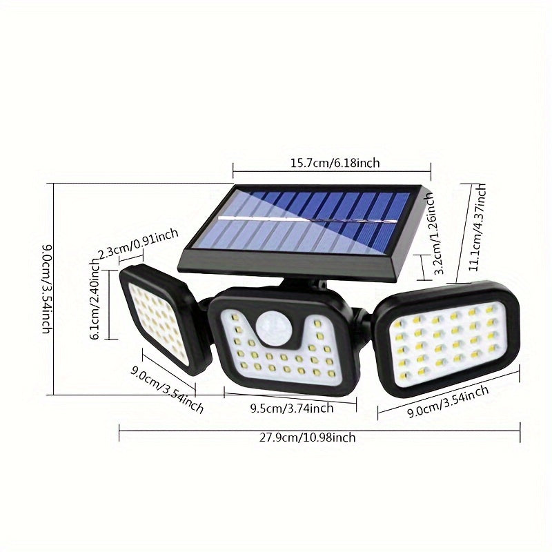 Luz de pared LED alimentada por energía solar con sensor de movimiento para seguridad exterior jardín patio camino