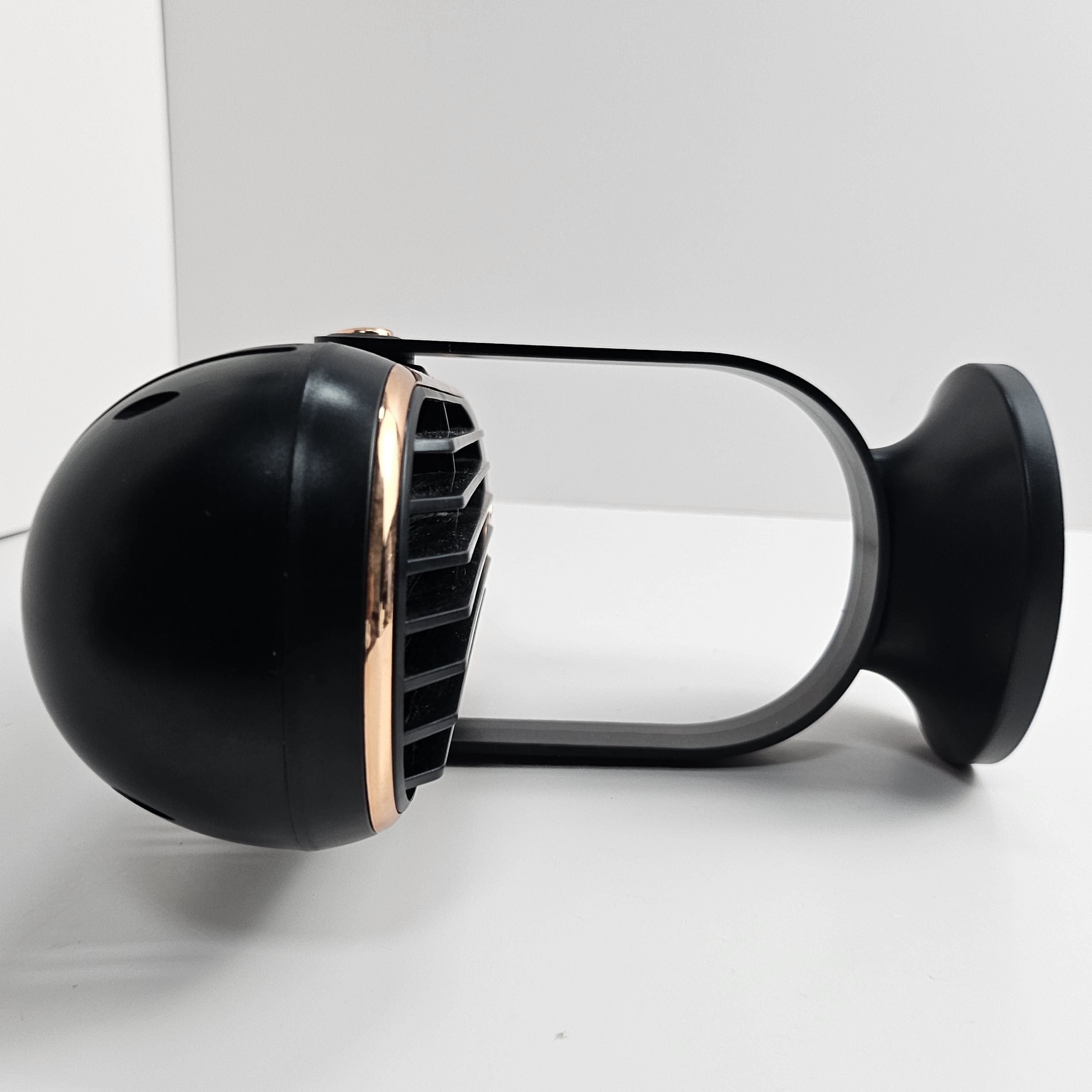 Compact USB rechargeable desk fan with dual blades 5-speed control for office bedroom use