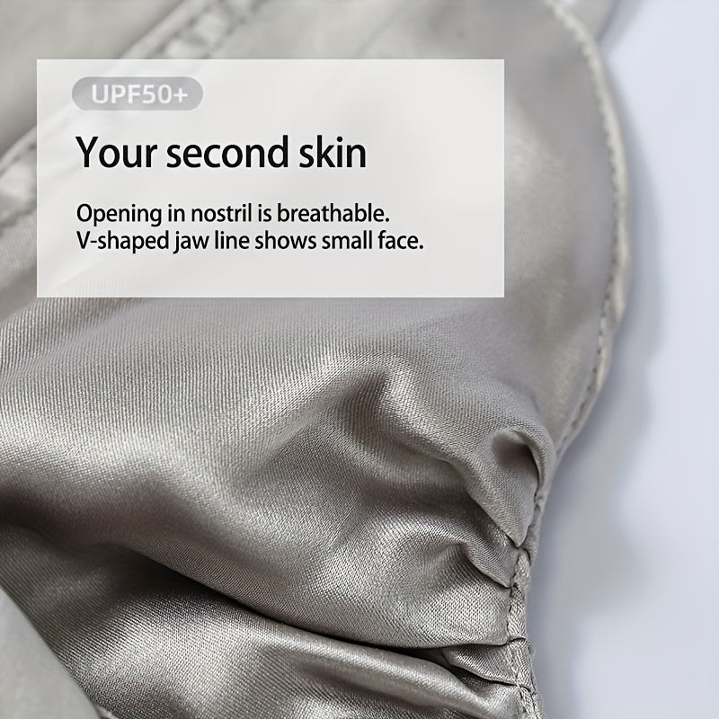 Women's Silk Face Mask with UV Protection and Breathable Sunscreen Properties