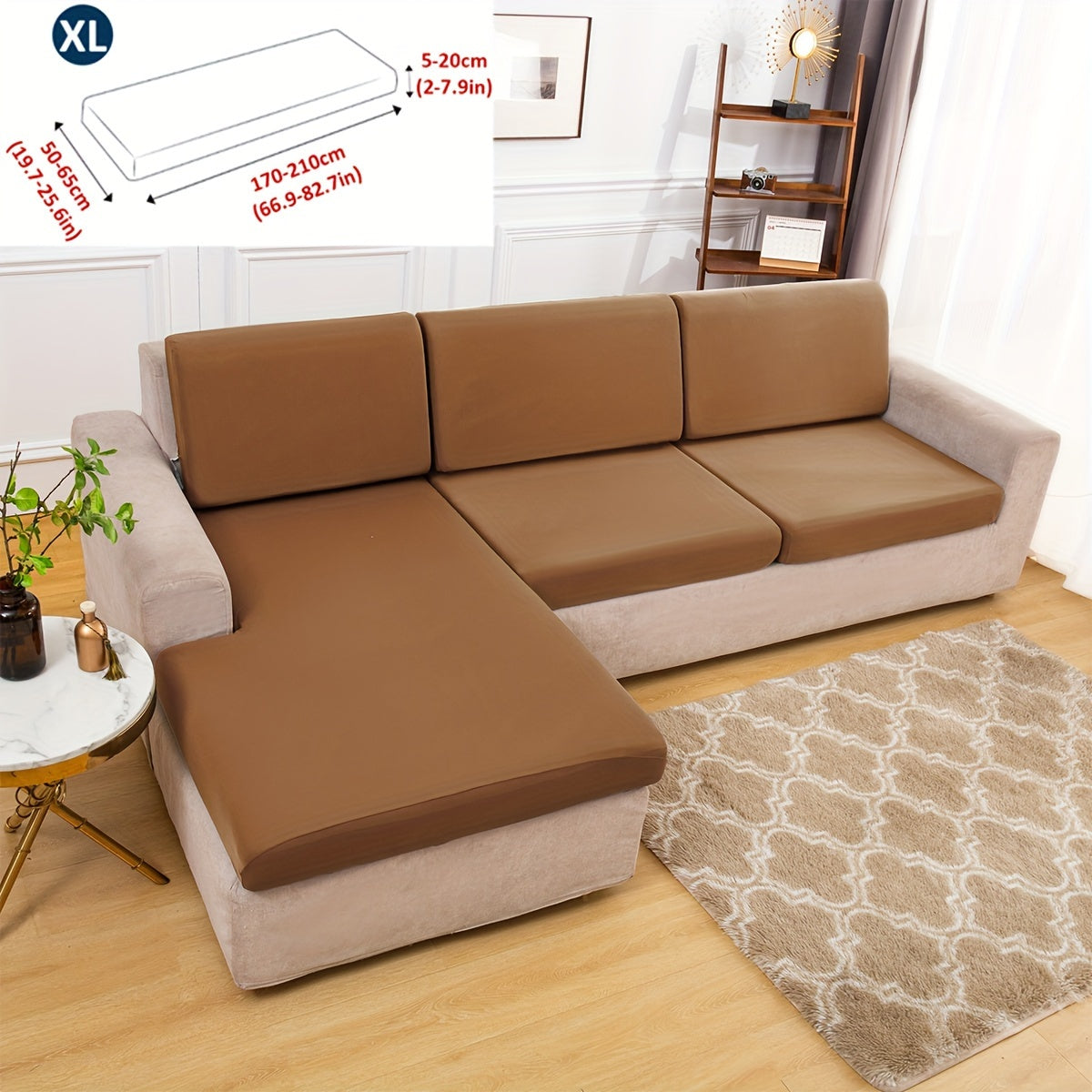 Klassik cho'ziladigan divan qoplamasi, armchair'dan bo'lak divanlargacha mos keladigan elastik lenta slipcover, mashinada yuviladigan polyester va spandeks aralashmasi, bitta o'rindiqdan to'rt o'rindiqli divanlargacha mos keladi.