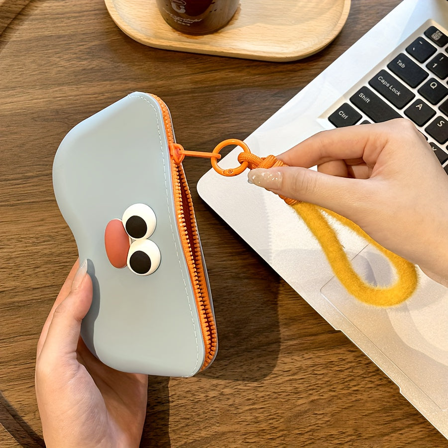 Chiroyli silikon ko'zoynak qutisi, zipper va yorqin tassel bilan - aksessuarlaringizni tartibda saqlash uchun ideal