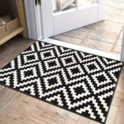 Plaid Doormat Non-Slip Stain-Resistant Entryway Rug with Velvet Backing
