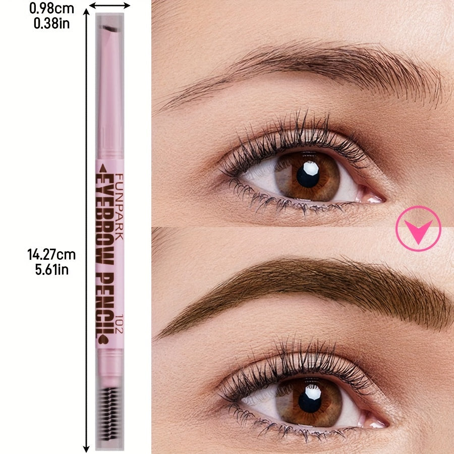 Double-Ended Waterproof Eyebrow Pencil with Powder and Dye in Dark Brown Light Brown Taupe Black
