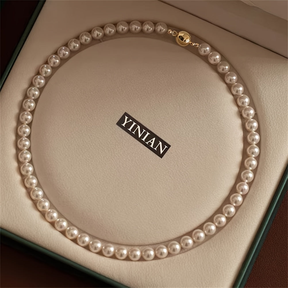 Freshwater Pearl Necklace with Magnetic Clasp Elegant Jewelry for Women